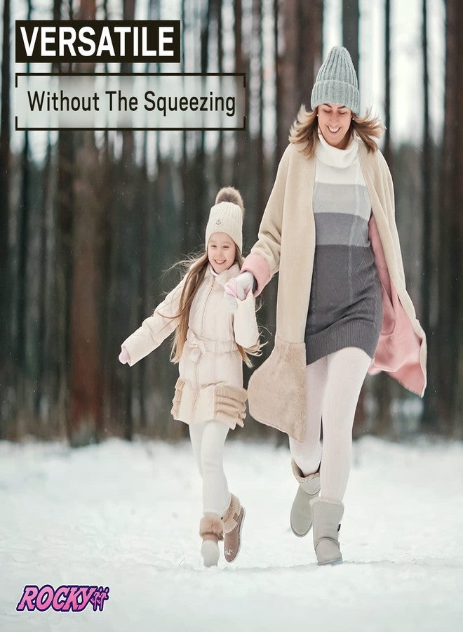 روكي ملابس داخلية حرارية من روكي للبنات، مصنوعة من القطن المحبوك، طقم بيجاما طويل للأطفال (رمادي - متوسط) - Image 5